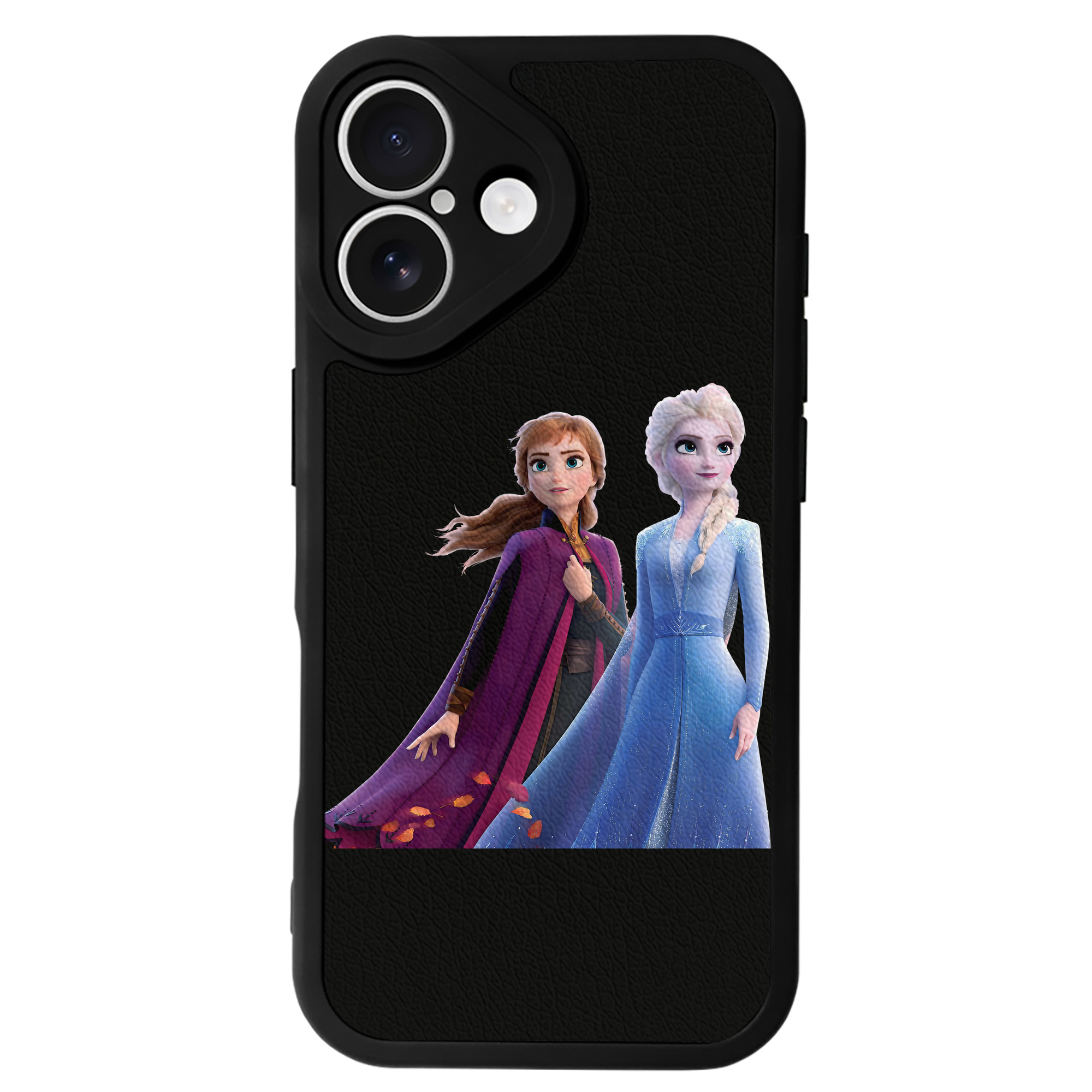 （画像用） アナと雪の女王 アンナ エルサ Frozen Anna Elsa 【iPhone 16シリーズ対応】シリコンスマホケース（レザー調） 材質：シリコン